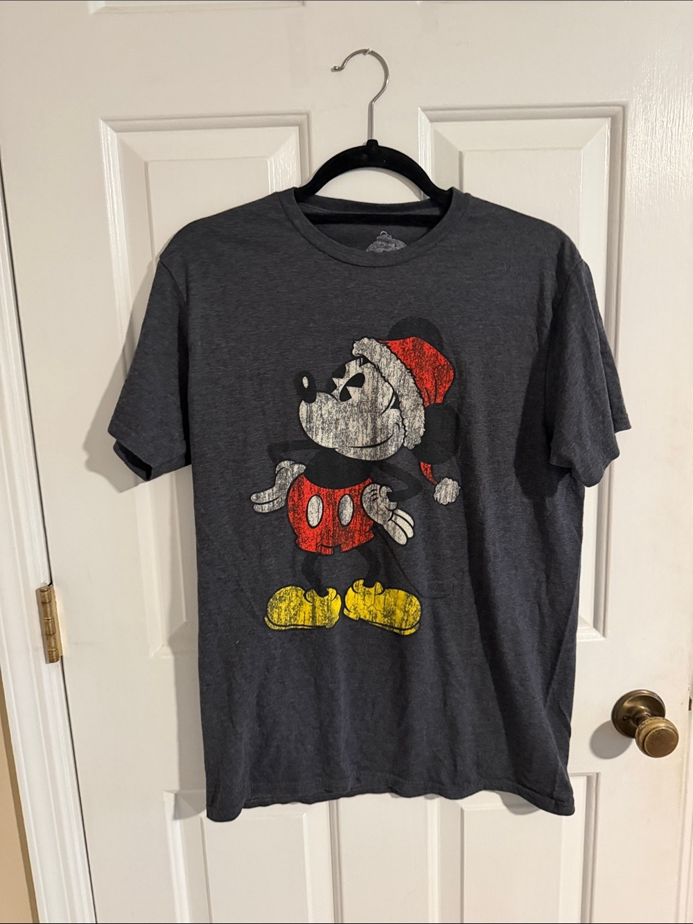 Disney Mickey Mouse Christmas Charcoal Graphic Tee